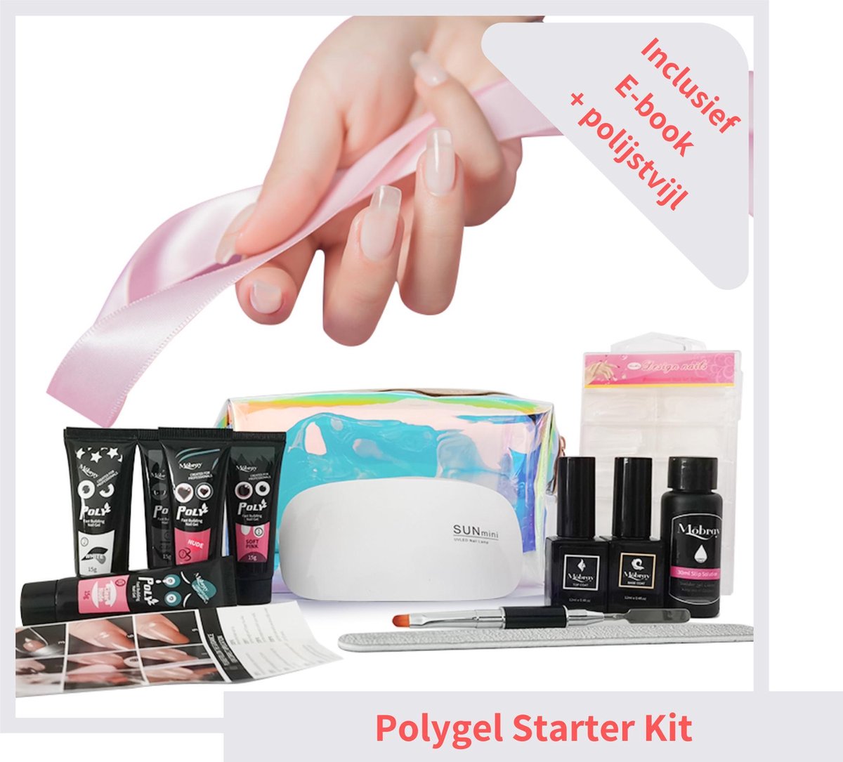 Polygel Kit - Polygel Nagels Starterspakket - Polygel Set - 6 kleuren - UV LED Lamp - Nagelverlenging - Manicure Set - Gel Nagellak - incl tasje
