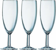 24x Stuks champagneglazen van glas 170 ml  - Glazen op voet voor Champagne/bubbels of Cava