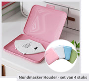 Opbergdoos Mondmasker - Mondmasker houder - Mondkapje houder - Opbergdoos voor mondkapje / mondmasker / vochtige doekjes - Opbergbox - Container - Compact - Set van 4 - Hygiënisch - Bescherming - Voor het hele gezin