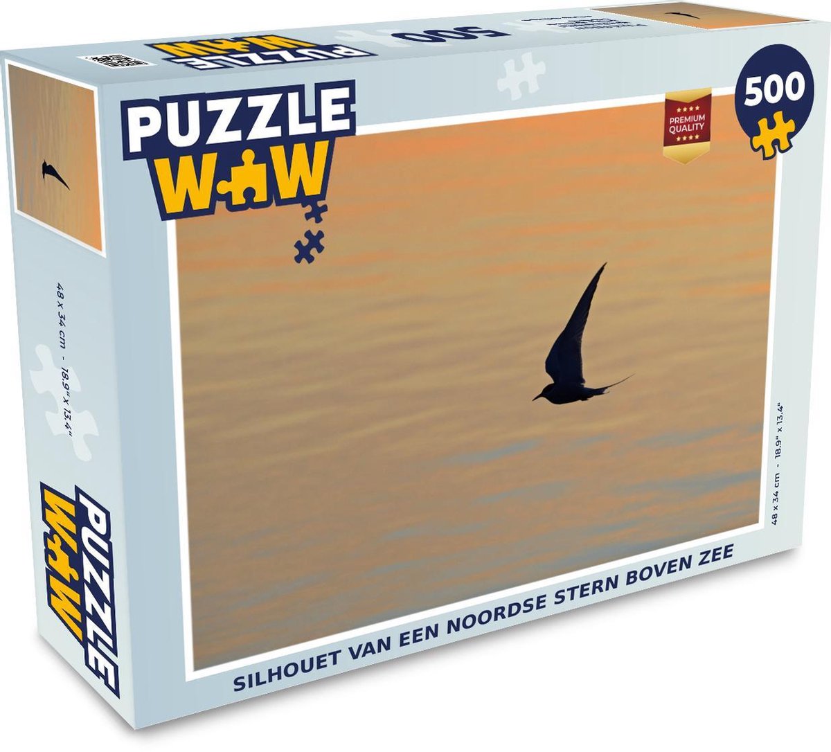 Puzzel Noordse stern 500 stukjes - Silhouet van een Noordse stern boven zee