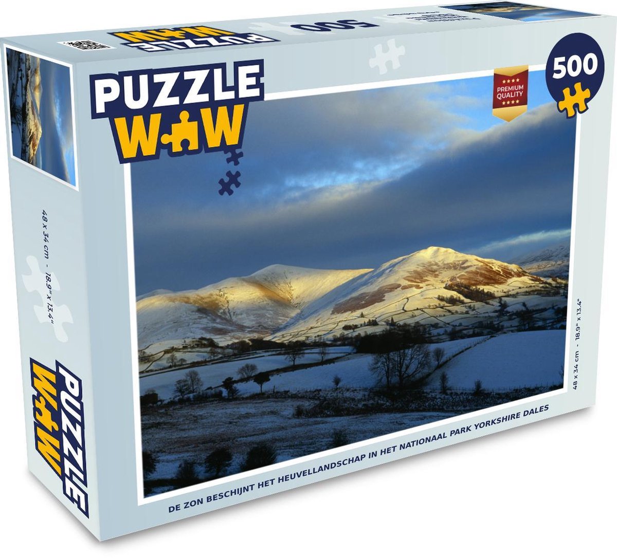 Puzzel Nationaal park Yorkshire Dales 500 stukjes - De zon beschijnt het heuvellandschap in het Nationaal park Yorkshire Dales