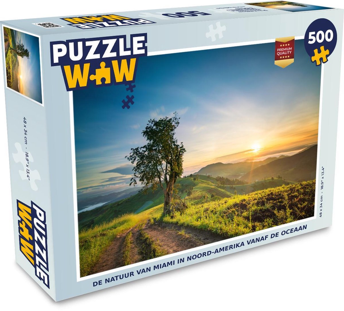Puzzel Natuur 500 stukjes - De natuur van Miami in Noord-Amerika vanaf de oceaan