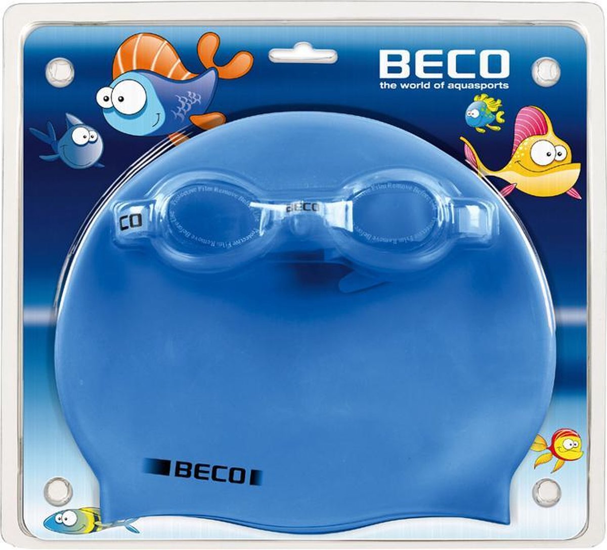 BECO kinder zwembril met badmuts - blauw