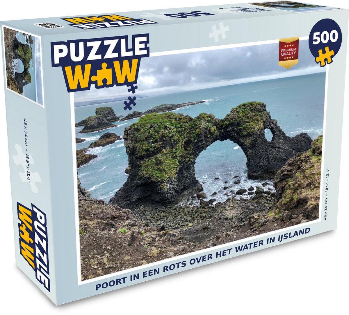 Puzzel - 500 stukjes - Poort in een rots over het water in IJsland