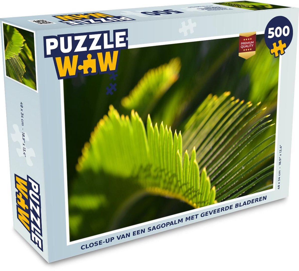 Puzzel Sagopalm 500 stukjes - Close-up van een sagopalm met geveerde bladeren