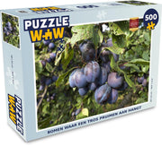 Puzzel 500 stukjes Pruimen - Bomen waar een tros pruimen aan hangt  - PuzzleWow heeft +100000 puzzels