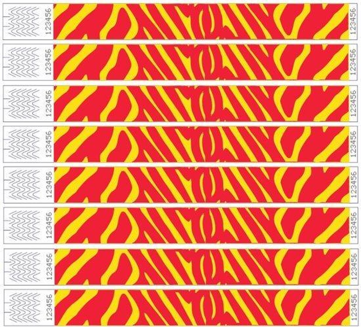 500 brede polsbandjes - zebra motief  - tyvek - CombiCraft