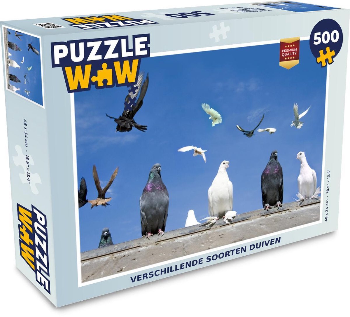 Puzzel Duif 500 stukjes - Verschillende soorten duiven