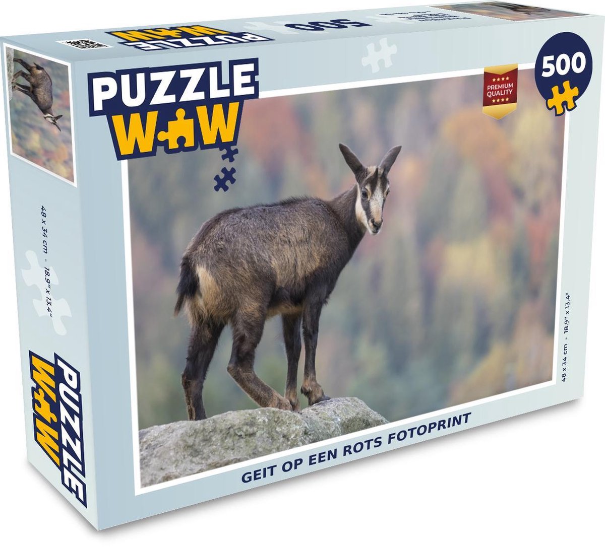 Puzzel Geiten 500 stukjes - Geit op een rots fotoprint