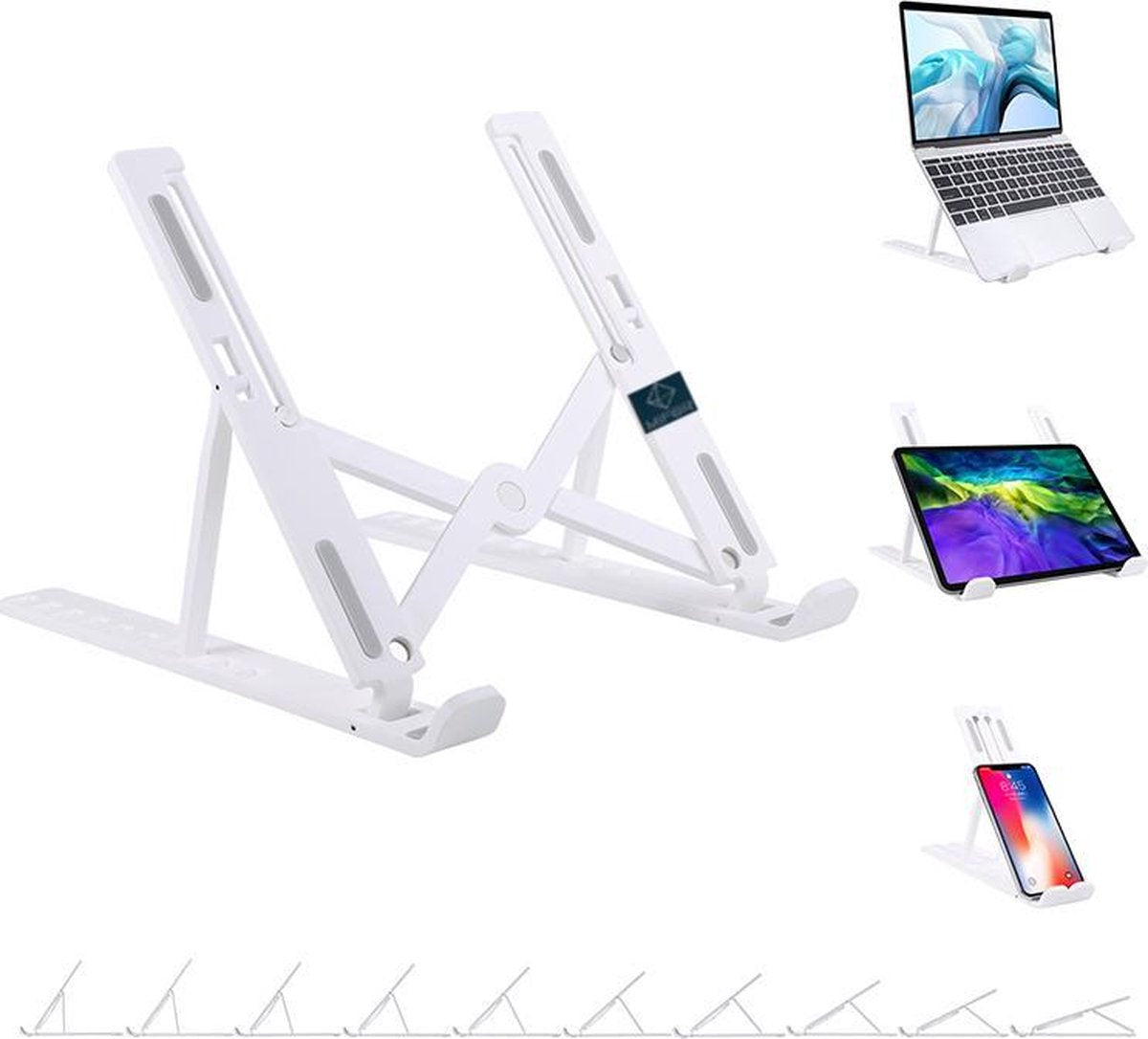 MIFOR® Universele Verstelbare & Opvouwbare Laptop Standaard - Anti slip - Wit