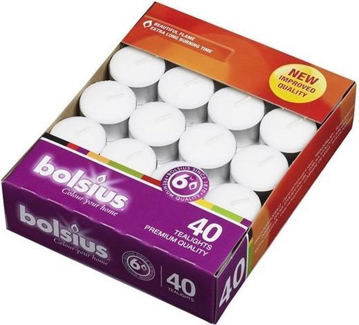 Bolsius Theelicht 6 uur doos a 40 wit