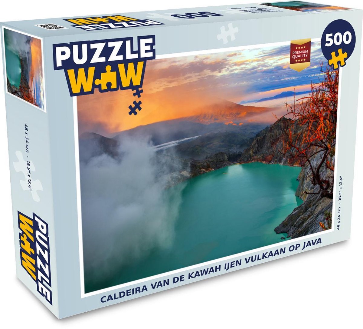 Puzzel Java 500 stukjes - Caldeira van de Kawah IJen vulkaan op Java