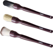 Hexagloss 3 Set - Ultra Soft - Natural White - Black Stiff Brush - Auto Detail Borstel - Interior Exterior Automotive Car Detailing