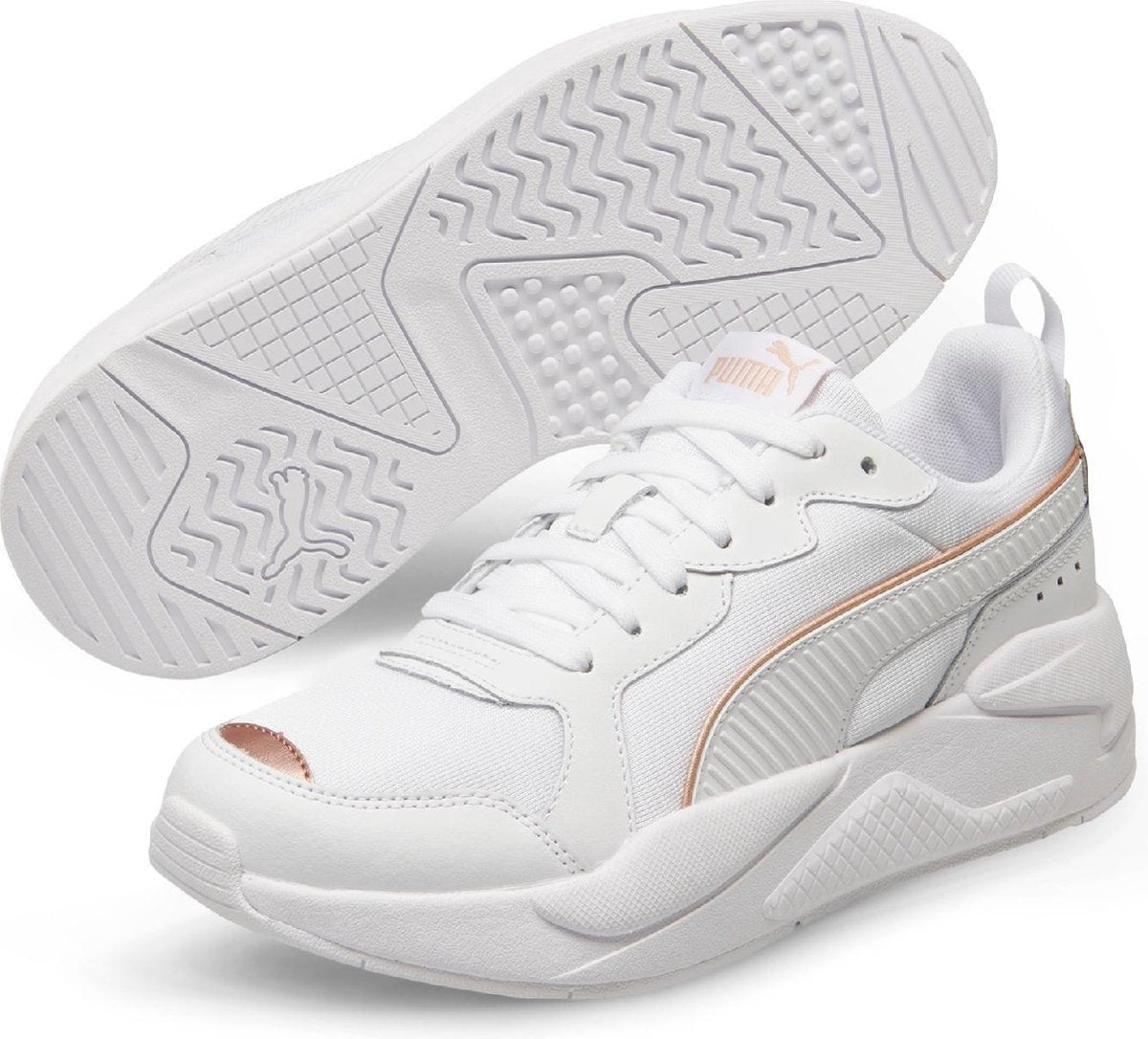 PUMA X-Ray Metallic Dames Sneakers - White/Rose Gold - Maat 36