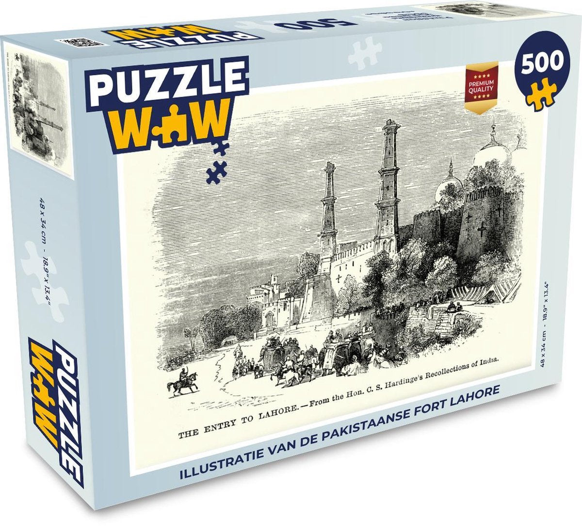 Puzzel 500 stukjes Fort Lahore illustratie - Illustratie van de Pakistaanse Fort Lahore PuzzleWow heeft +100000 puzzels