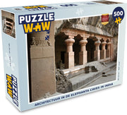 Puzzel 500 stukjes Elephanta Caves - Architectuur in de Elephanta Caves in India puzzel 500 stukjes PuzzleWow heeft +100000 puzzels