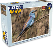 Puzzel 500 stukjes Grondscharrelaars - Fantastische grondscharrelaar rust uit in de natuur op een tak  - PuzzleWow heeft +100000 puzzels