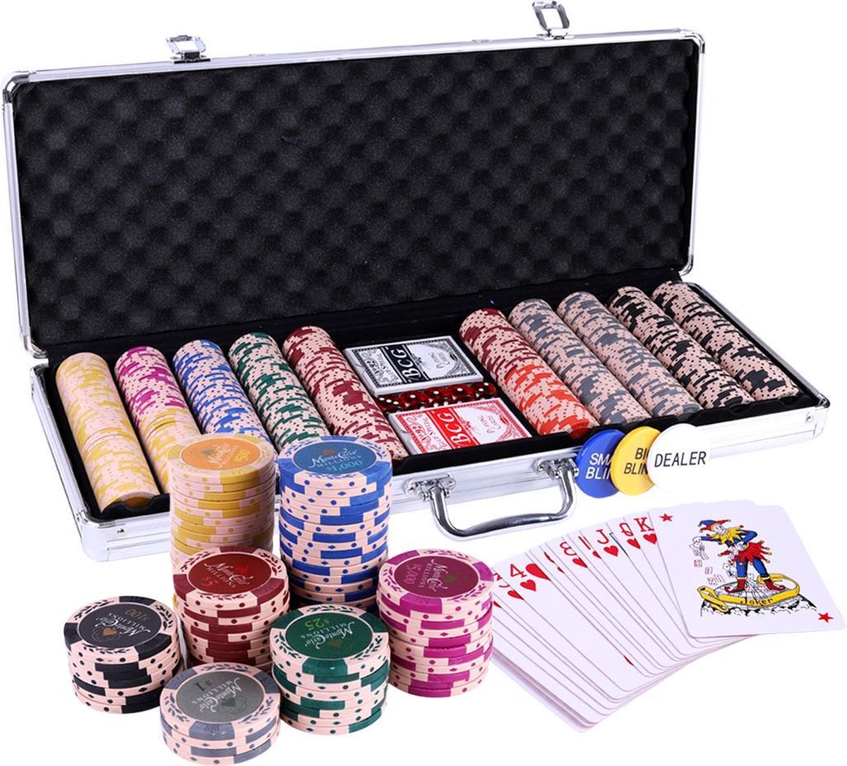 Qualux Pokerset – Poker – 500 Clay Chips– 13