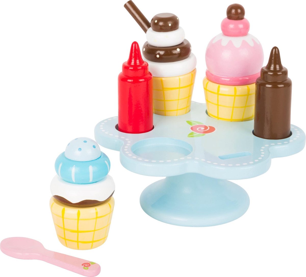 Ijs kegel houder met saus