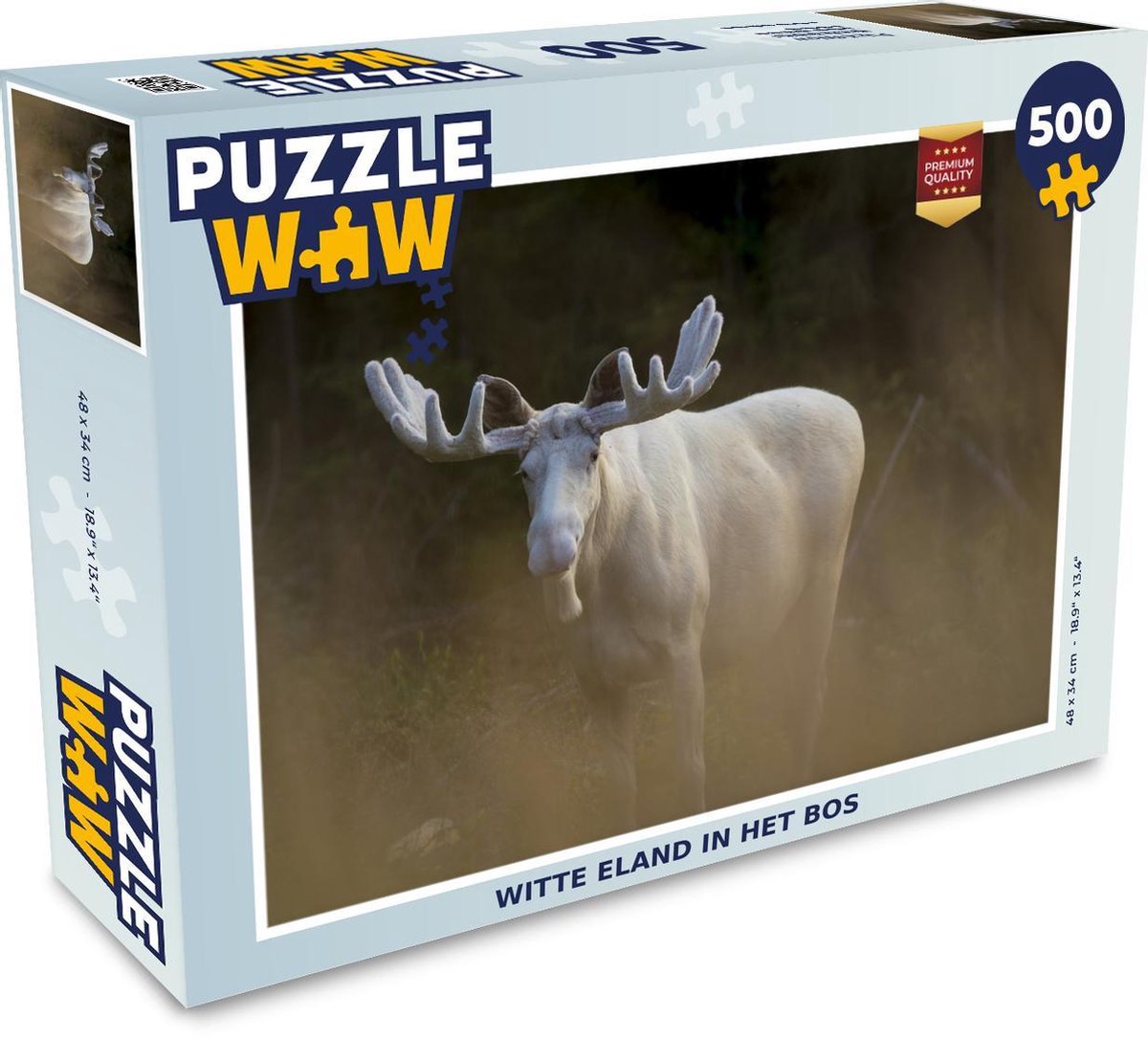 Puzzel 500 stukjes Eland  - Witte eland in het bos PuzzleWow heeft +100000 puzzels