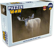 Puzzel 500 stukjes Eland  - Witte eland in het bos PuzzleWow heeft +100000 puzzels