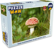 Puzzel Vliegenzwam 500 stukjes - Rode vliegenzwam in een groen veld