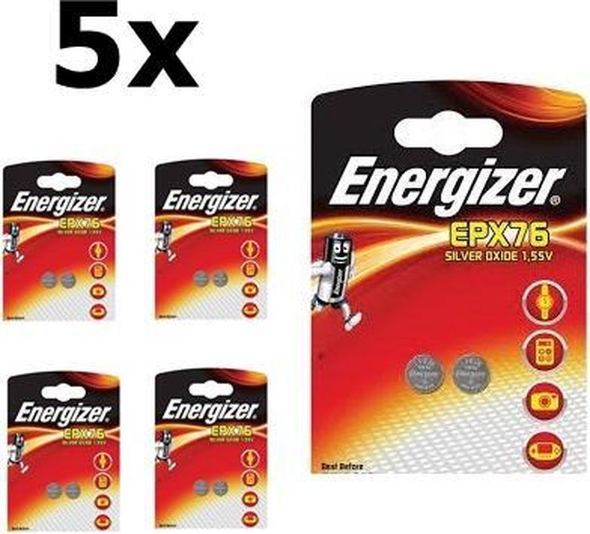 10 Stuks (5 Blisters a 2St) - Energizer G12 / LR43 / 186 batterij