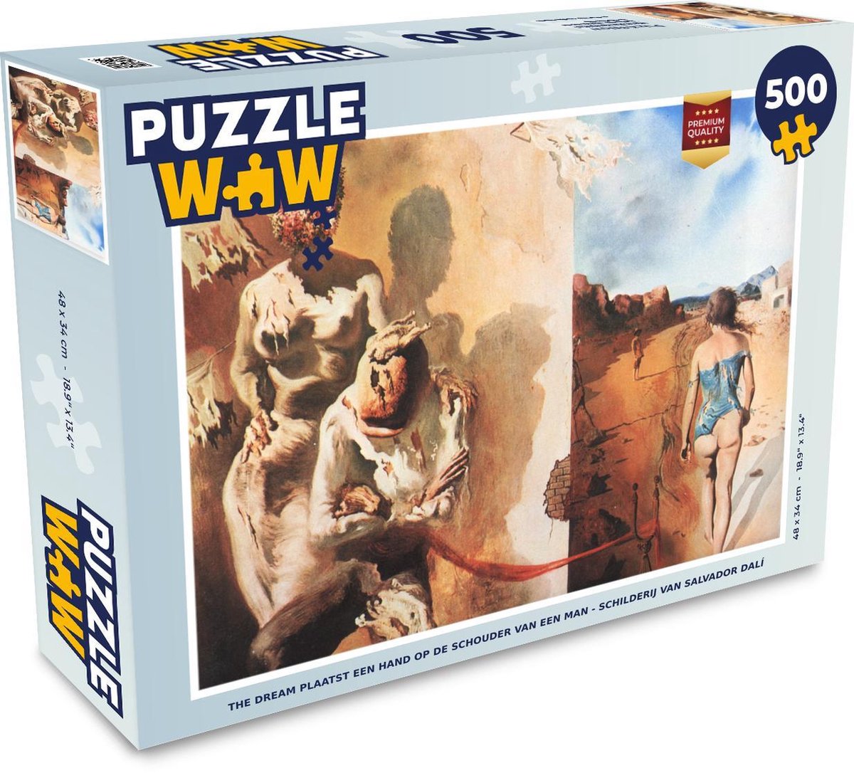 Puzzel 500 stukjes Salvador Dali - The Dream plaatst een hand op de schouder van een man - schilderij van Salvador Dalí puzzel 500 stukjes  - PuzzleWow heeft +100000 puzzels