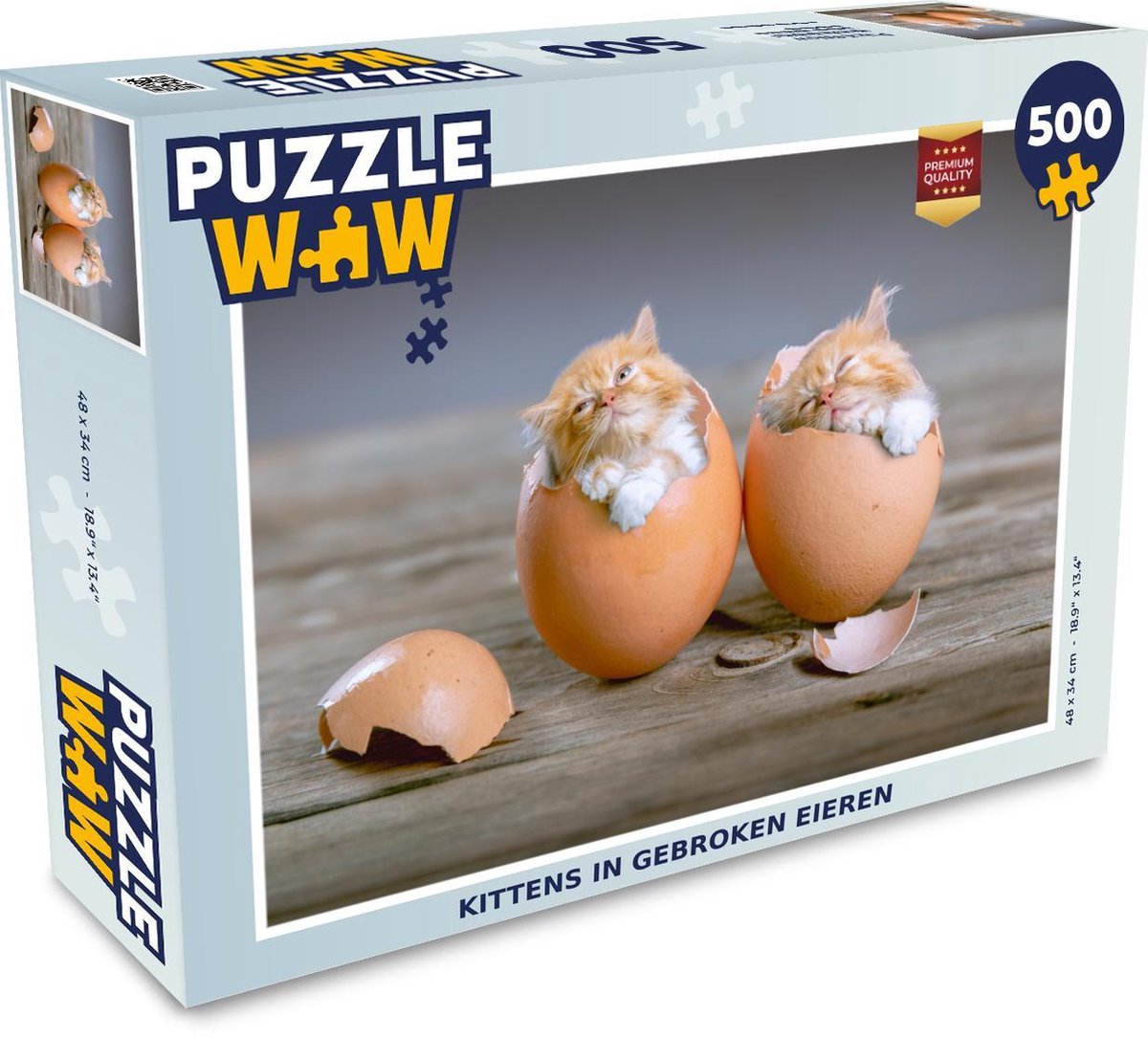 Puzzel 500 stukjes Spelende kittens - Kittens in gebroken eieren  - PuzzleWow heeft +100000 puzzels