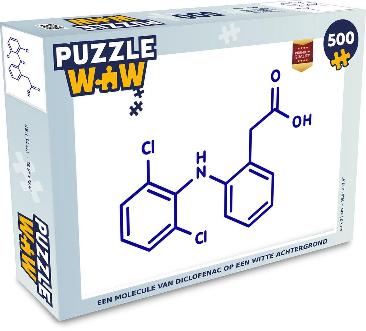 Puzzel 500 stukjes Diclofenac - Een molecule van diclofenac PuzzleWow heeft +100000 puzzels