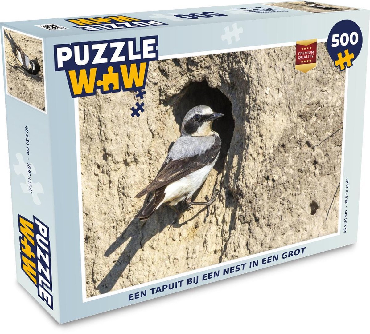 Puzzel 500 stukjes Tapuit - Een tapuit bij een nest in een grot  - PuzzleWow heeft +100000 puzzels