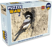 Puzzel 500 stukjes Tapuit - Een tapuit bij een nest in een grot  - PuzzleWow heeft +100000 puzzels