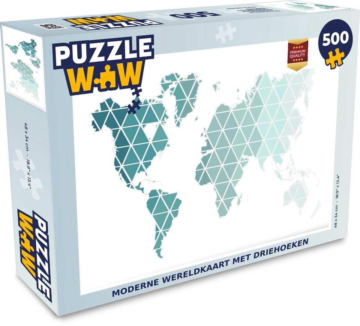 Puzzel 500 stukjes Moderne & Klassieke Kaarten - Moderne wereldkaart met driehoeken PuzzleWow heeft +100000 puzzels