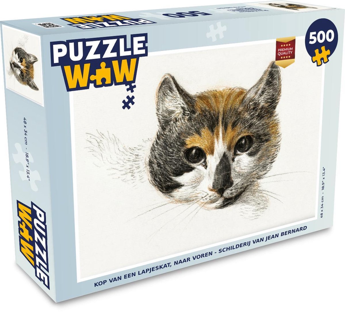 Puzzel - Puzzel 500 stukjes - Kop van een lapjeskat