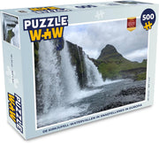 Puzzel - 500 stukjes - De Kirkjufell-watervallen in Snaefellsnes in Europa