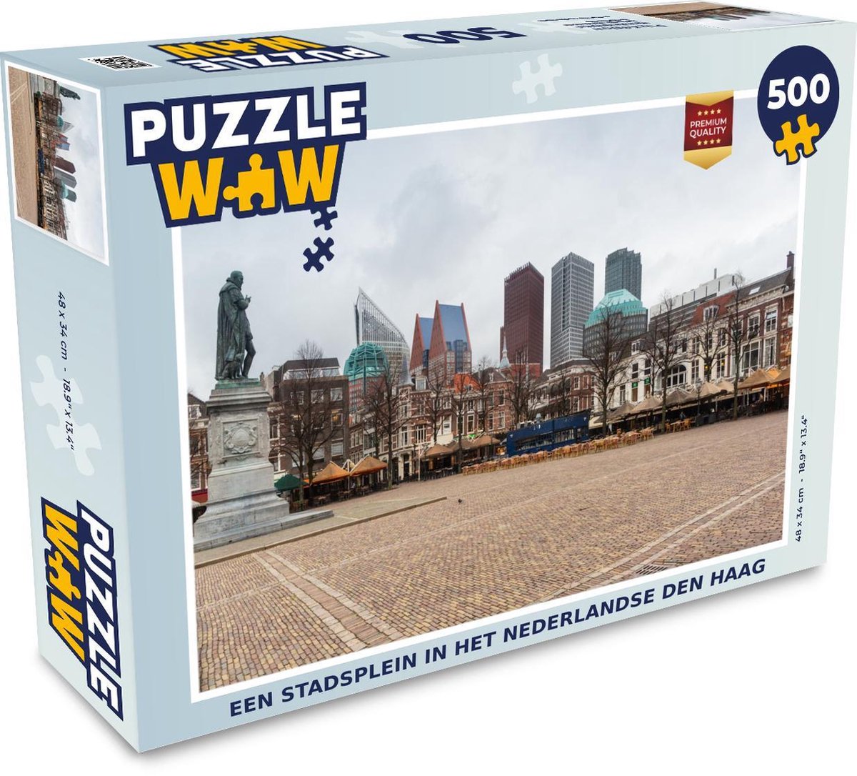 Puzzel - 500 stukjes - Een stadsplein in het Nederlandse Den Haag