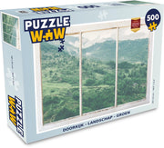 Puzzel - Puzzel 500 stukjes - Doorkijk - Landschap - Groen - Legpuzzel
