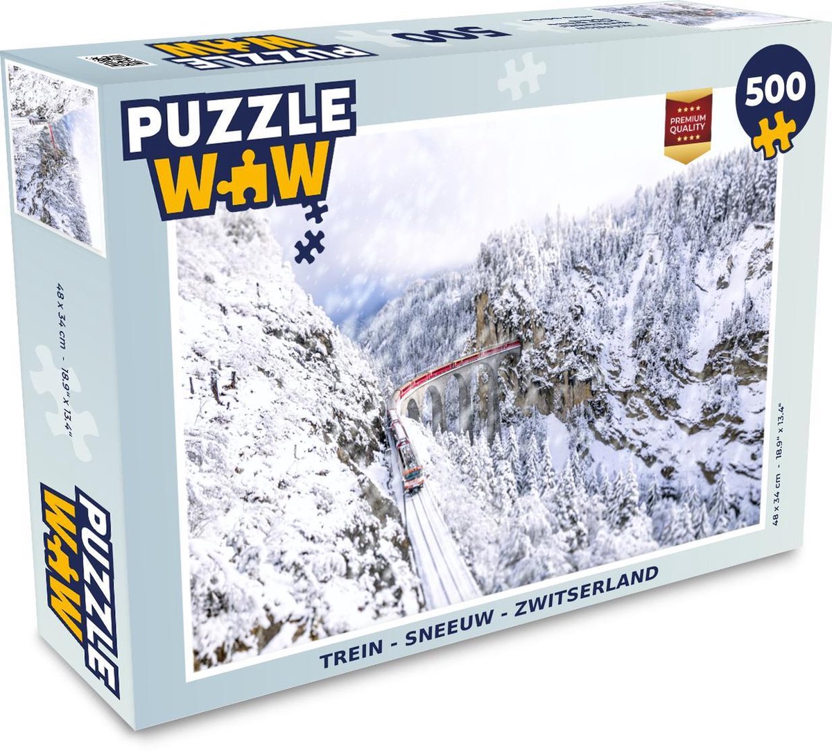 Puzzel - Puzzel 500 stukjes - Trein - Sneeuw - Zwitserland - Legpuzzel