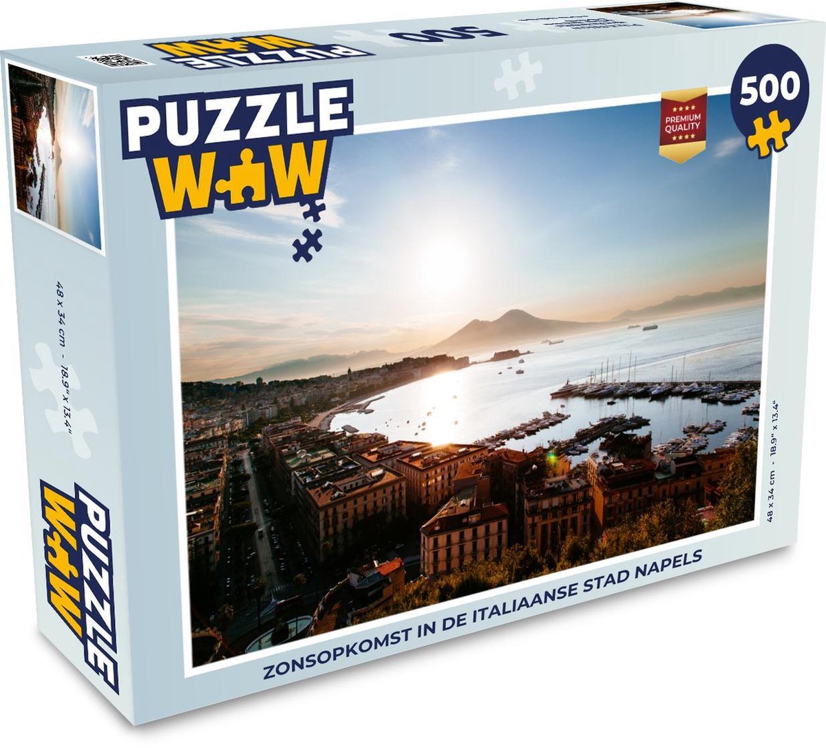 Puzzel 500 stukjes Napels - Zonsopkomst in de Italiaanse stad Napels  - PuzzleWow heeft +100000 puzzels