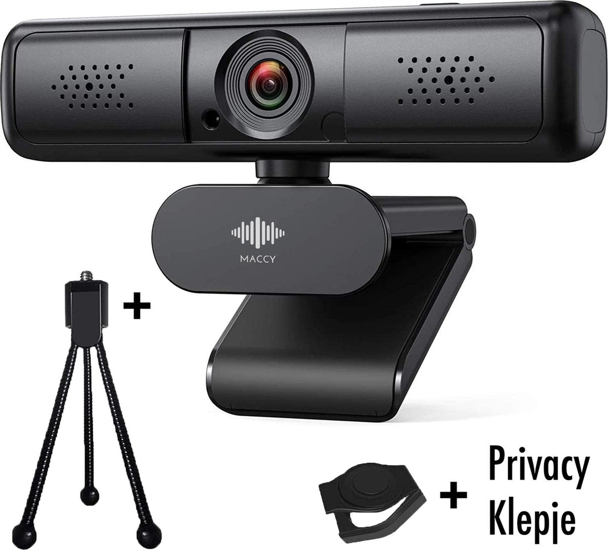 Webcam - 4 MP - Webcam met Microfoon en Tripod! - 2K - 30FPS - 2560x1440 - Webcams - Gaming - Webcam voor PC - Plug&Play - Webcam cover - Laptop Camera - Webcam voor Computer - Windows/IO - Teams - Zoom - USB 2.0 - Werk & thuis
