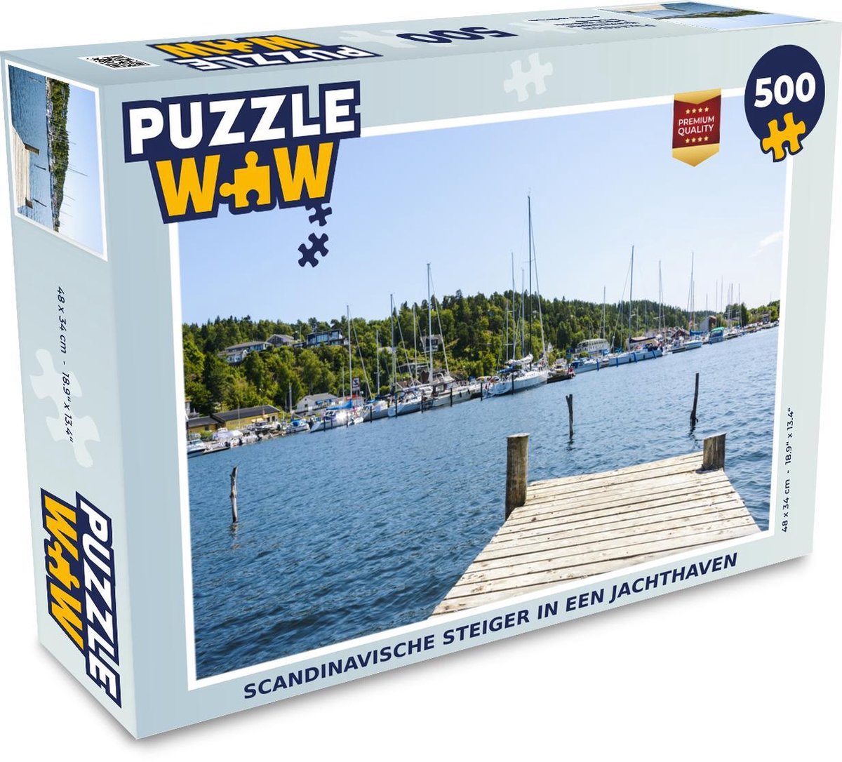 Puzzel 500 stukjes Scandinavische steiger - Scandinavische steiger in een jachthaven  - PuzzleWow heeft +100000 puzzels