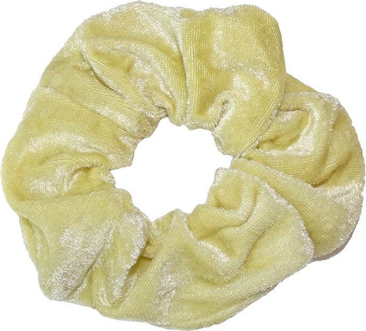 IRSA Scrunchie Velvet Yellow Green - haarwokkel - Haarelastiek - Haaraccessoire (1 stuk)