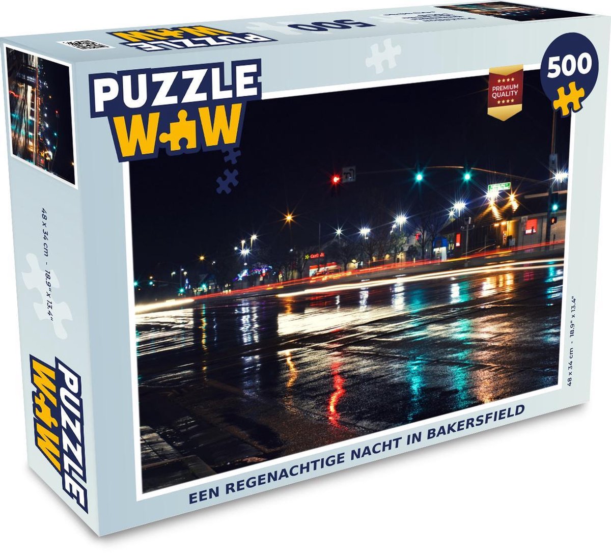 Puzzel 500 stukjes Bakersfield - Een regenachtige nacht in Bakersfield  - PuzzleWow heeft +100000 puzzels
