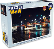 Puzzel 500 stukjes Bakersfield - Een regenachtige nacht in Bakersfield  - PuzzleWow heeft +100000 puzzels