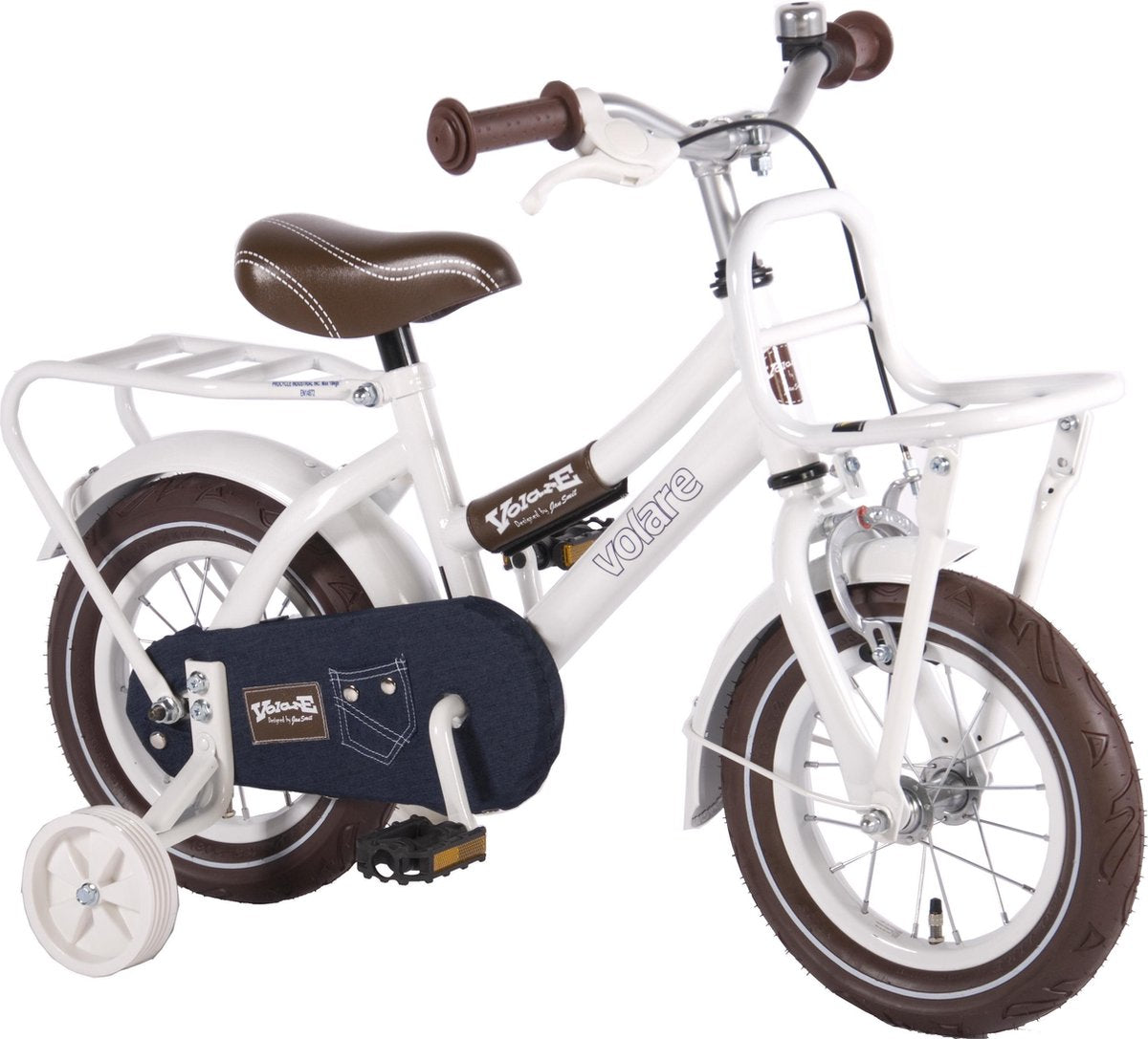 Volare Urban Jeans Kinderfiets - Meisjes - 12 inch - Wit - 95% afgemonteerd