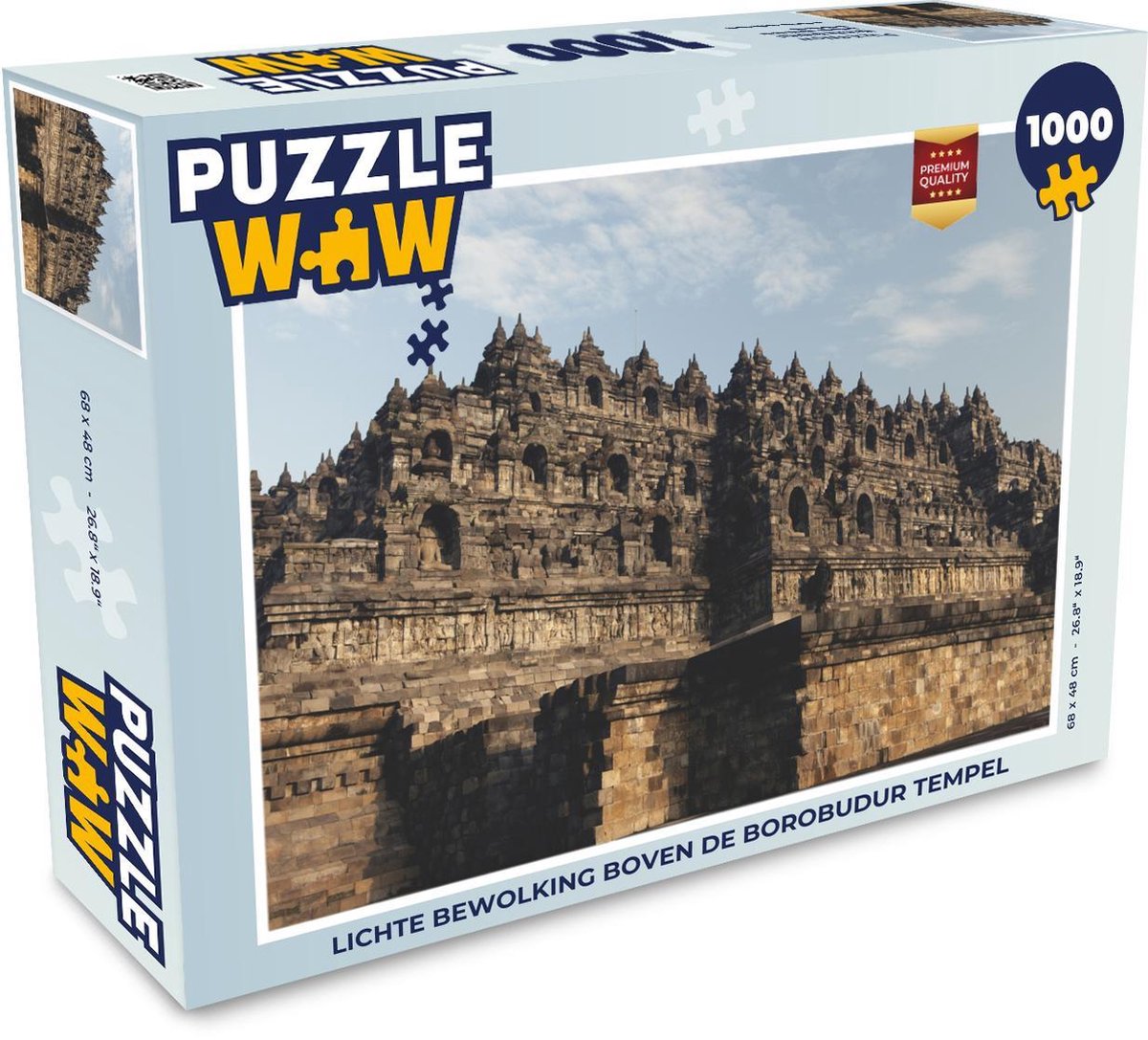 Puzzel 1000 stukjes volwassenen Borobudur 1000 stukjes - Lichte bewolking boven de Borobudur tempel  - PuzzleWow heeft +100000 puzzels