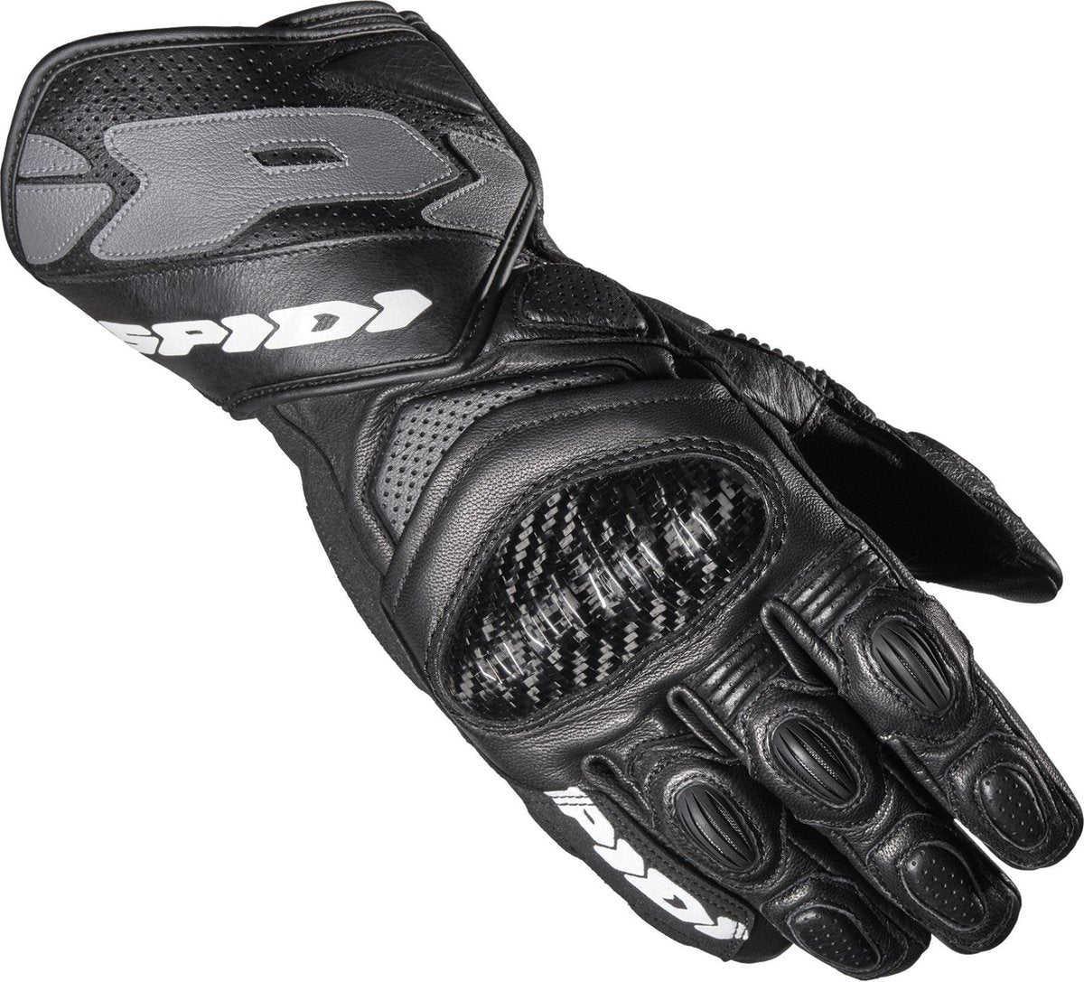 Spidi Carbo 7 Black Motorcycle Gloves L