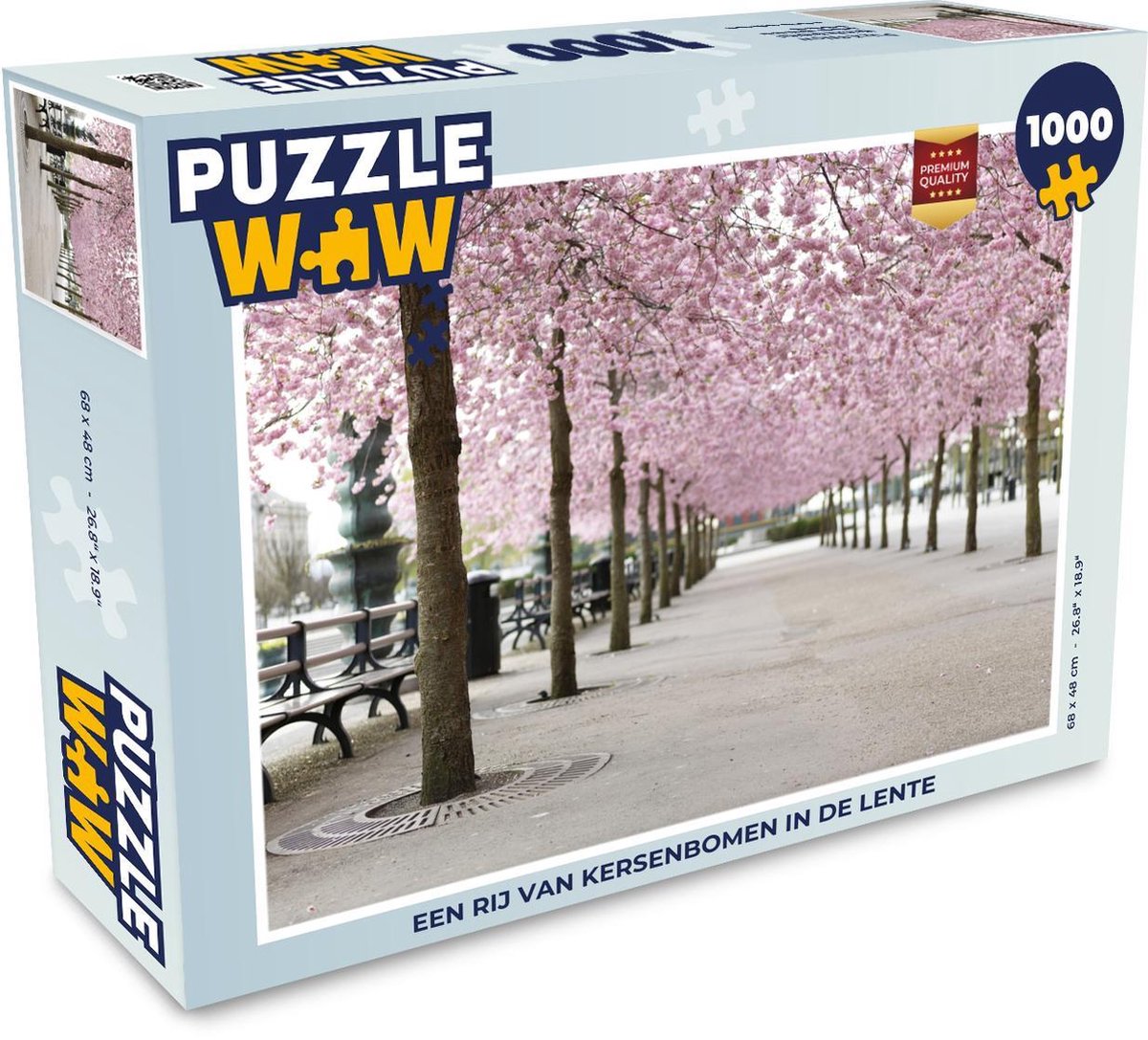 Puzzel 1000 stukjes volwassenen Lente 1000 stukjes - Een rij van kersenbomen in de lente  - PuzzleWow heeft +100000 puzzels