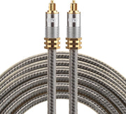 ETK Digital Optical kabel 3 meter / toslink audio male to male / Optische kabel metaal - Grijs