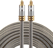 ETK Digital Optical kabel 15 meter / toslink audio male to male / Optische kabel metaal - Grijs
